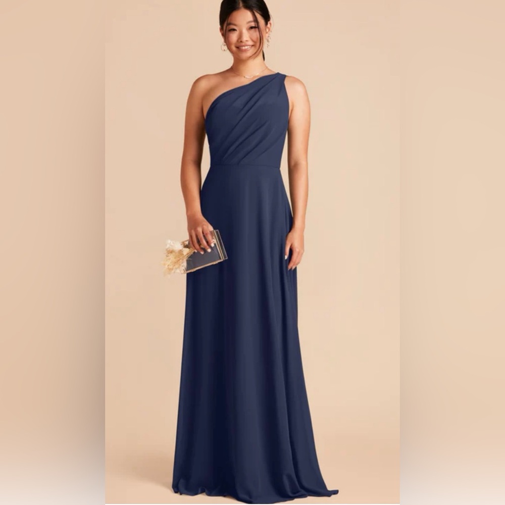 Birdy GreyElegant Navy Blue One-Shoulder Dress